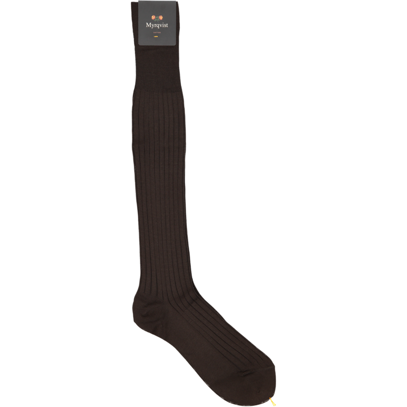Olle - Knee-High Cotton Socks - Brown